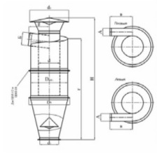 чертеж циклона ЦОЛ в Верхней Пышме